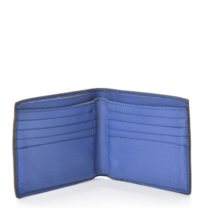 Fendi Vitello Elite Monster Eyes Inlay Bi-Fold Wallet Asfalto Blue 5 of 9