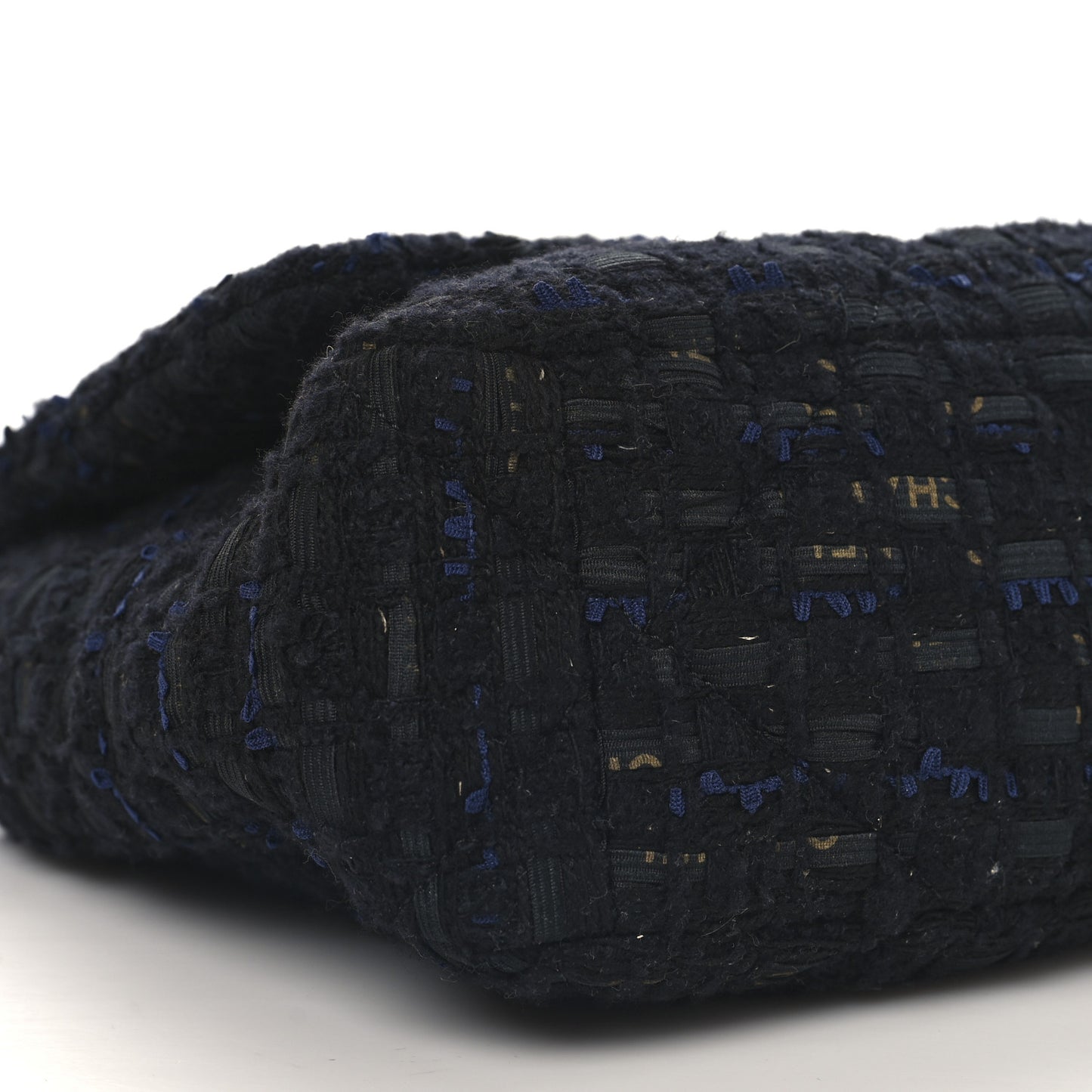 Tweed Quilted Large Chanel 19 Flap Black Navy Gold
