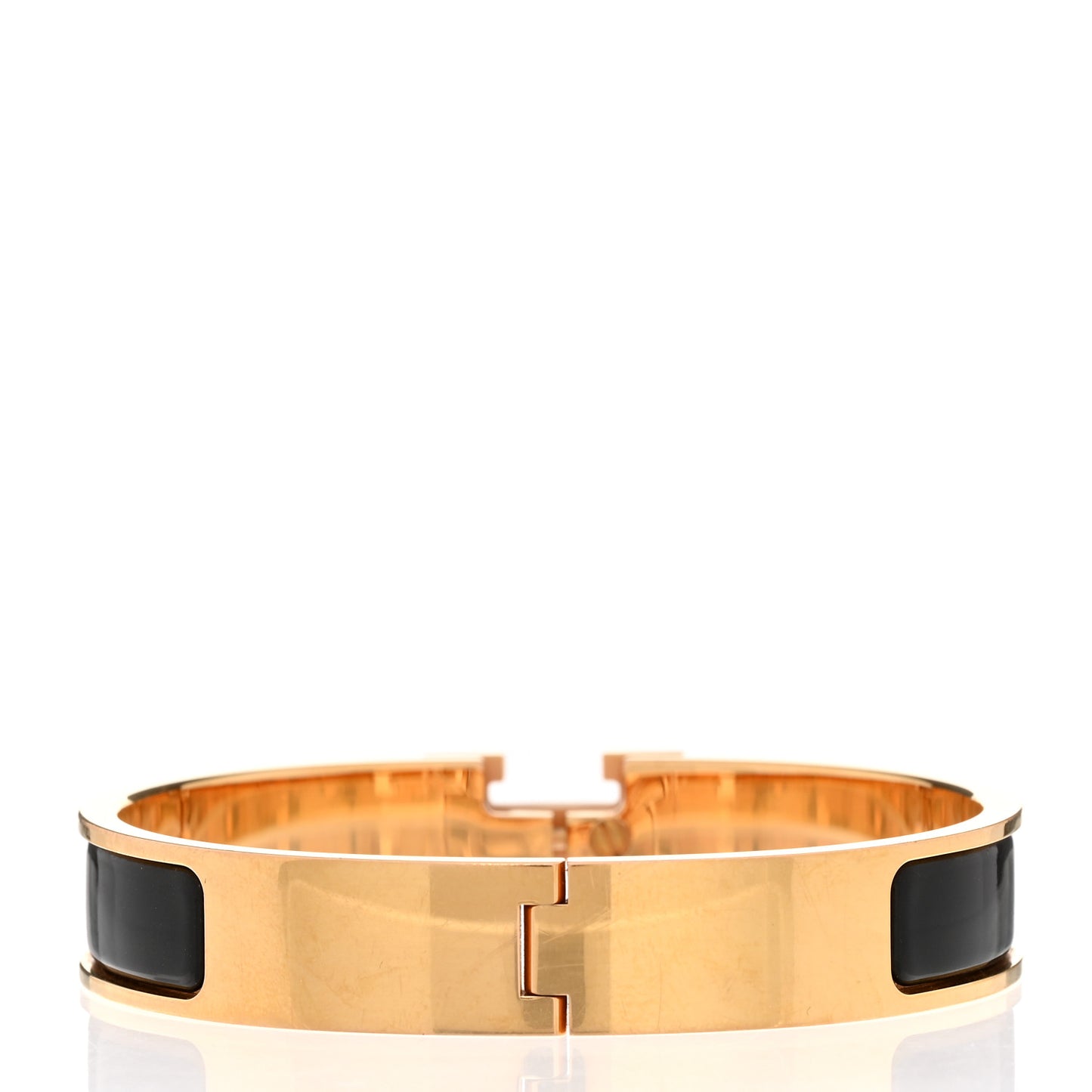 Enamel Narrow Clic Clac H Bracelet GM Black