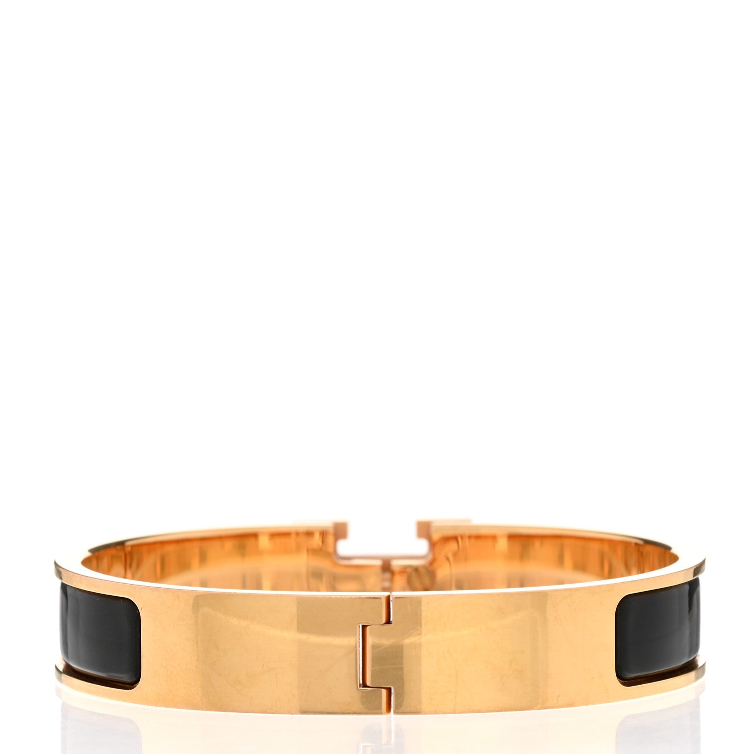 Hermes Enamel Narrow Clic Clac H Bracelet GM Black 3 of 5