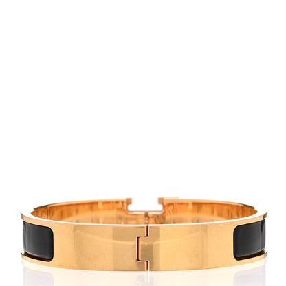 Hermes Enamel Narrow Clic Clac H Bracelet GM Black 3 of 5
