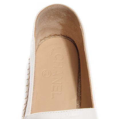 Chanel Lambskin Espadrilles 37 White Black 6 of 6
