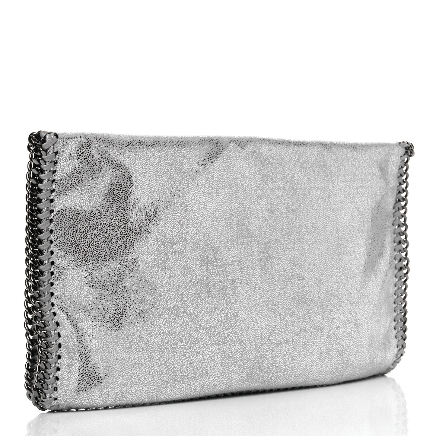 Shaggy Deer Falabella Fold Over Clutch Silver