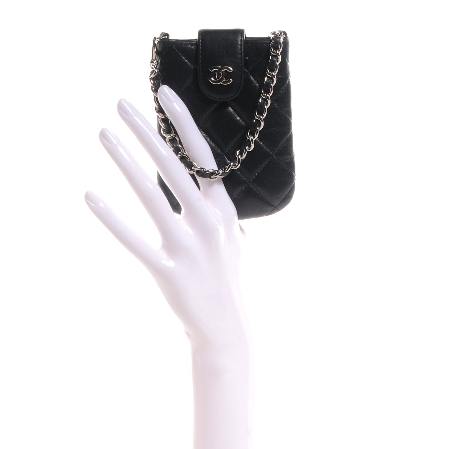 Lambskin Quilted Phone Case Black
