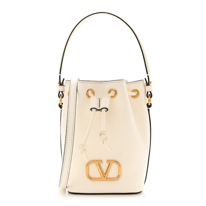 Valentino Garavani Nappa Mini VLogo Signature Bucket Bag Light Ivory 1 of 10