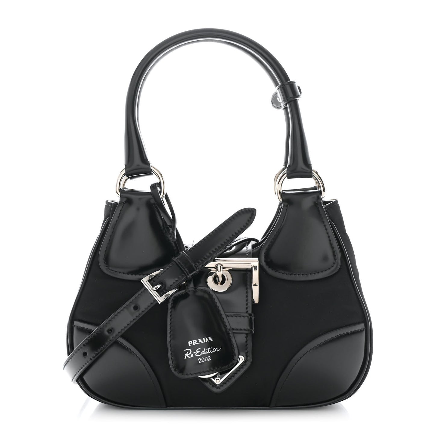 Re-Nylon Spazzolato Re-Edition 2002 Moon Bag Black
