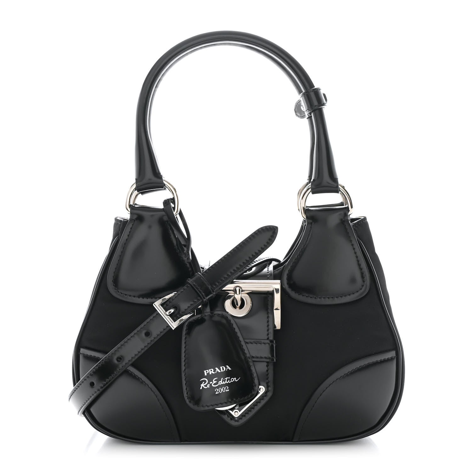 Prada Re-Nylon Spazzolato Re-Edition 2002 Moon Bag Black 1 of 10