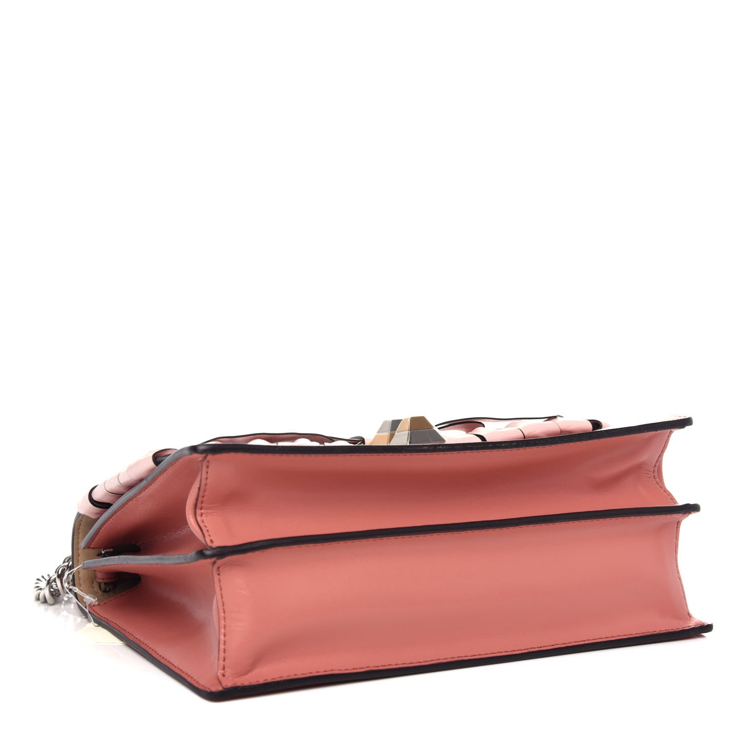 Fendi Vitello Liberty Shiny Nappa Lace Up Bow Kan I Shoulder Bag Macaron Confetto 4 of 10