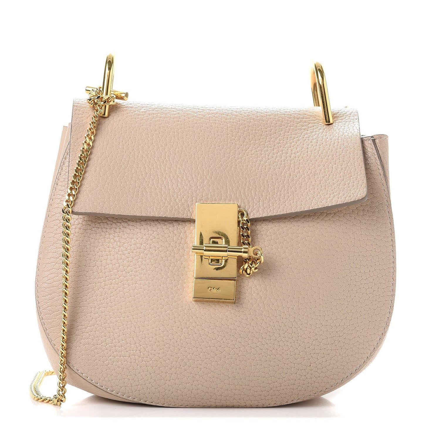 Grained Lambskin Drew Shoulder Bag Abstract White