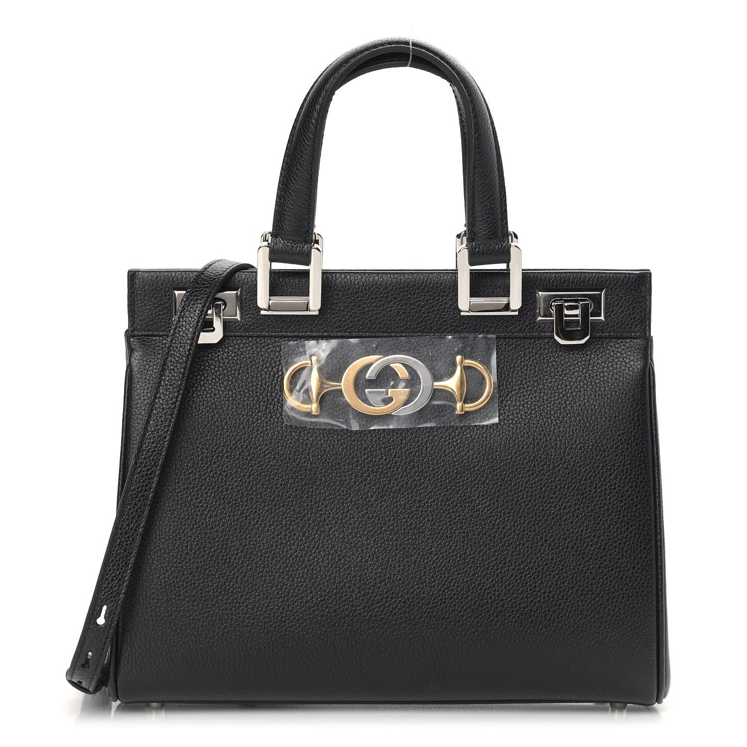 Gucci Grainy Calfskin Small Zumi Top Handle Bag Black 1 of 10