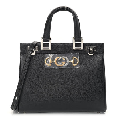 Gucci Grainy Calfskin Small Zumi Top Handle Bag Black 1 of 10