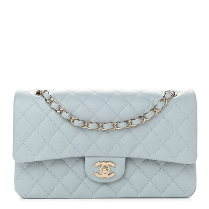 Chanel Caviar Quilted Medium Double Flap Light Blue 1 of 11