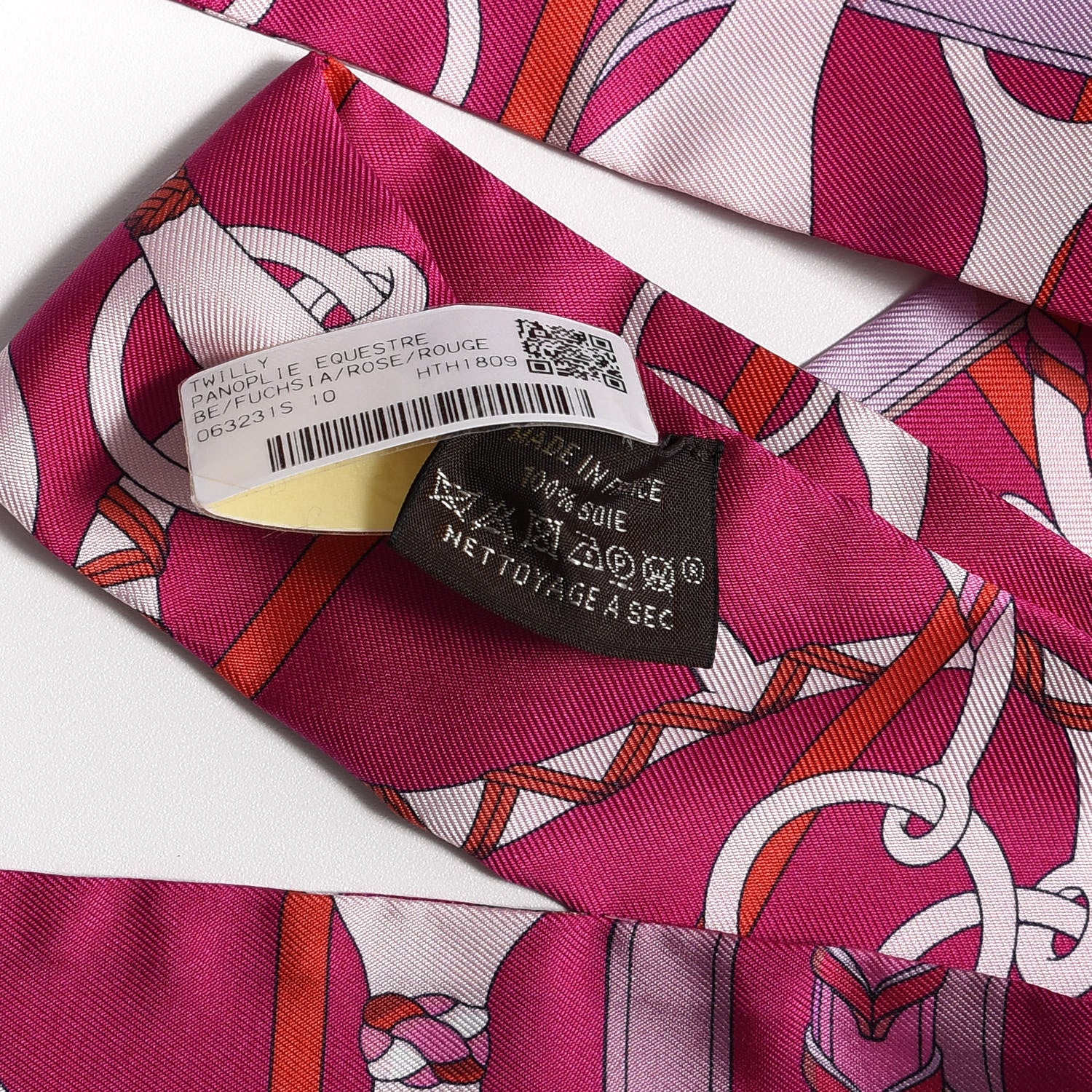 Hermes Silk Panoplie Equestre Twilly Fuchsia Rose Rouge 7 of 8