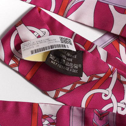 Hermes Silk Panoplie Equestre Twilly Fuchsia Rose Rouge 7 of 8