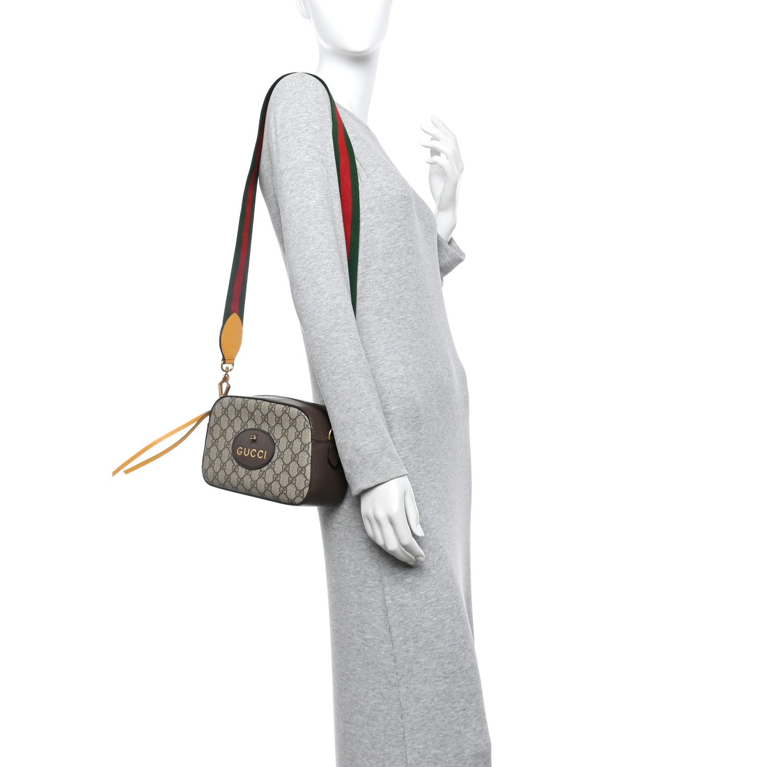 Gucci GG Supreme Monogram Web Neo Vintage Shoulder Bag Beige New Acero Crop 2 of 11