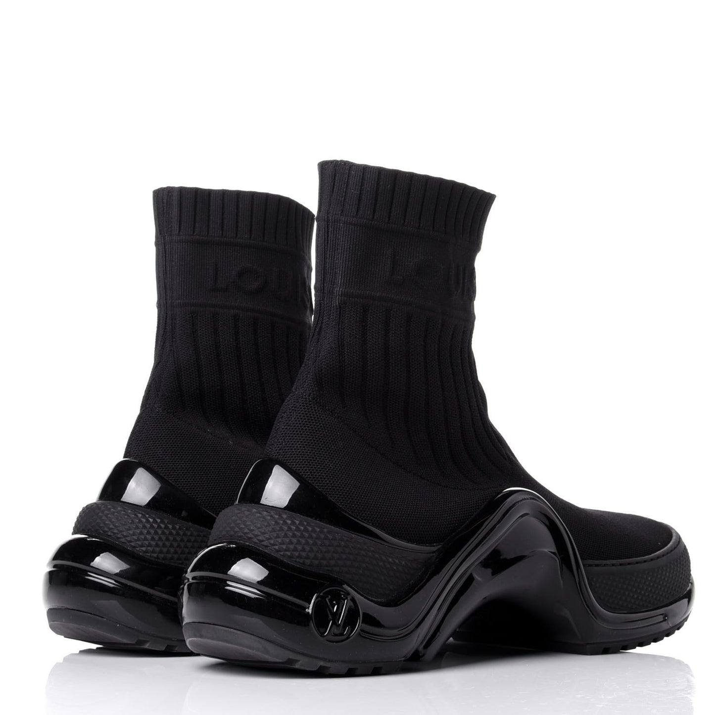Stretch Textile LV Archlight Sneaker Boots 38.5 Black