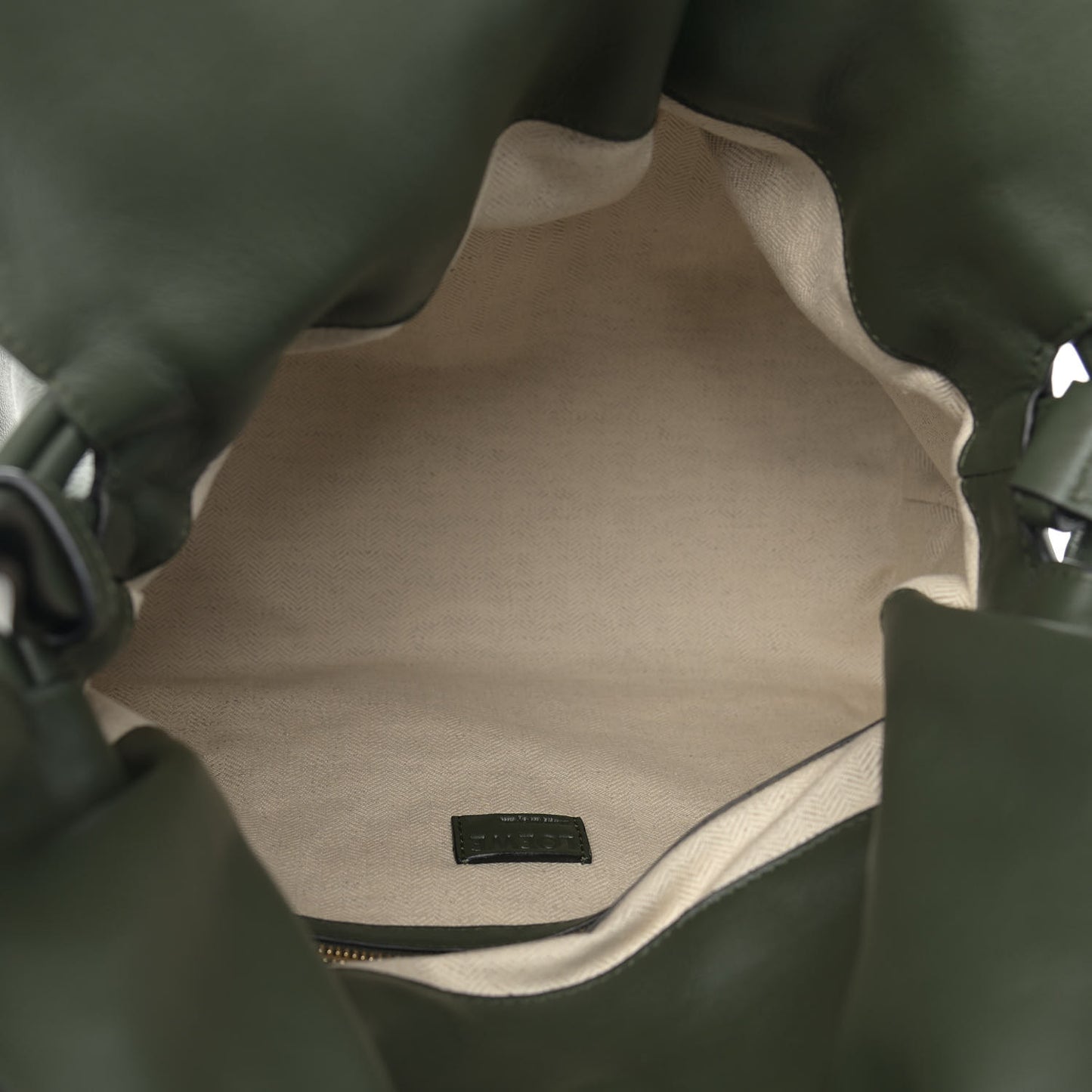 Calfskin Large Flamenco Knot Bag Khaki