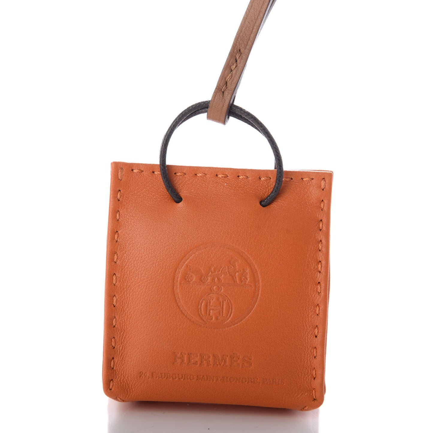 Milo Lambskin Swift Shopping Bag Charm Feu Gold