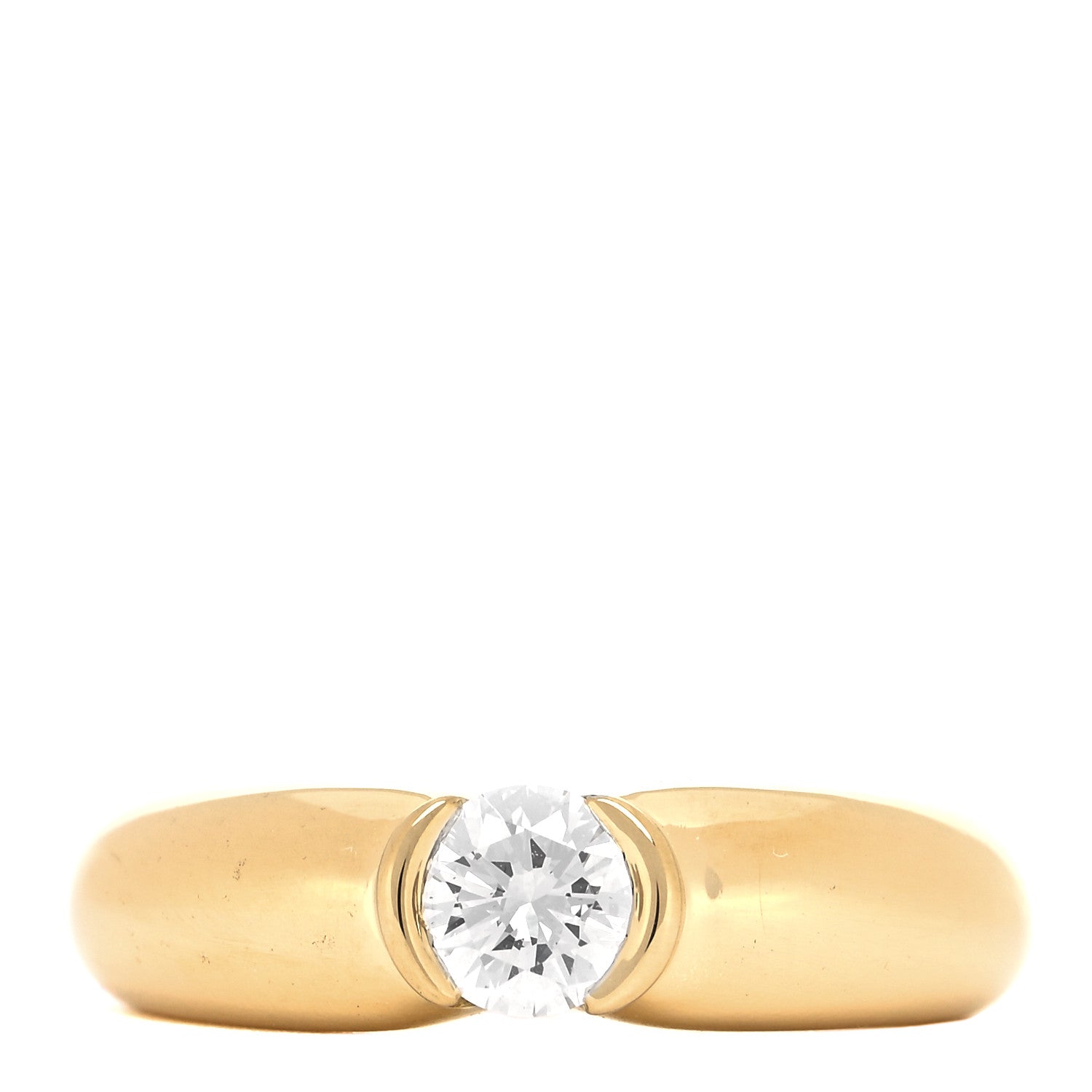 Cartier 18K Yellow Gold Diamond .57ct C De Cartier Solitaire Ring 51 5.75 1 of 4