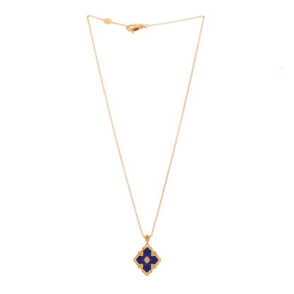 Buccellati 18K Yellow Gold Enamel Opera Tulle Necklace Blue 2 of 8
