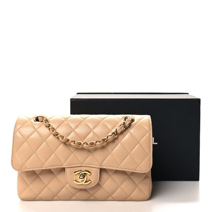 Chanel Caviar Quilted Small Double Flap Beige 12 of 12