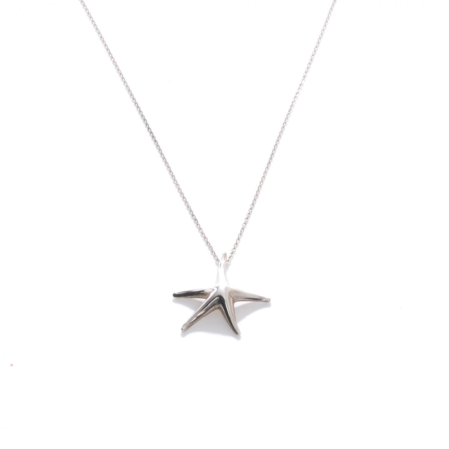 Tiffany Sterling Silver 28mm Elsa Peretti Starfish Pendant Necklace 1 of 5