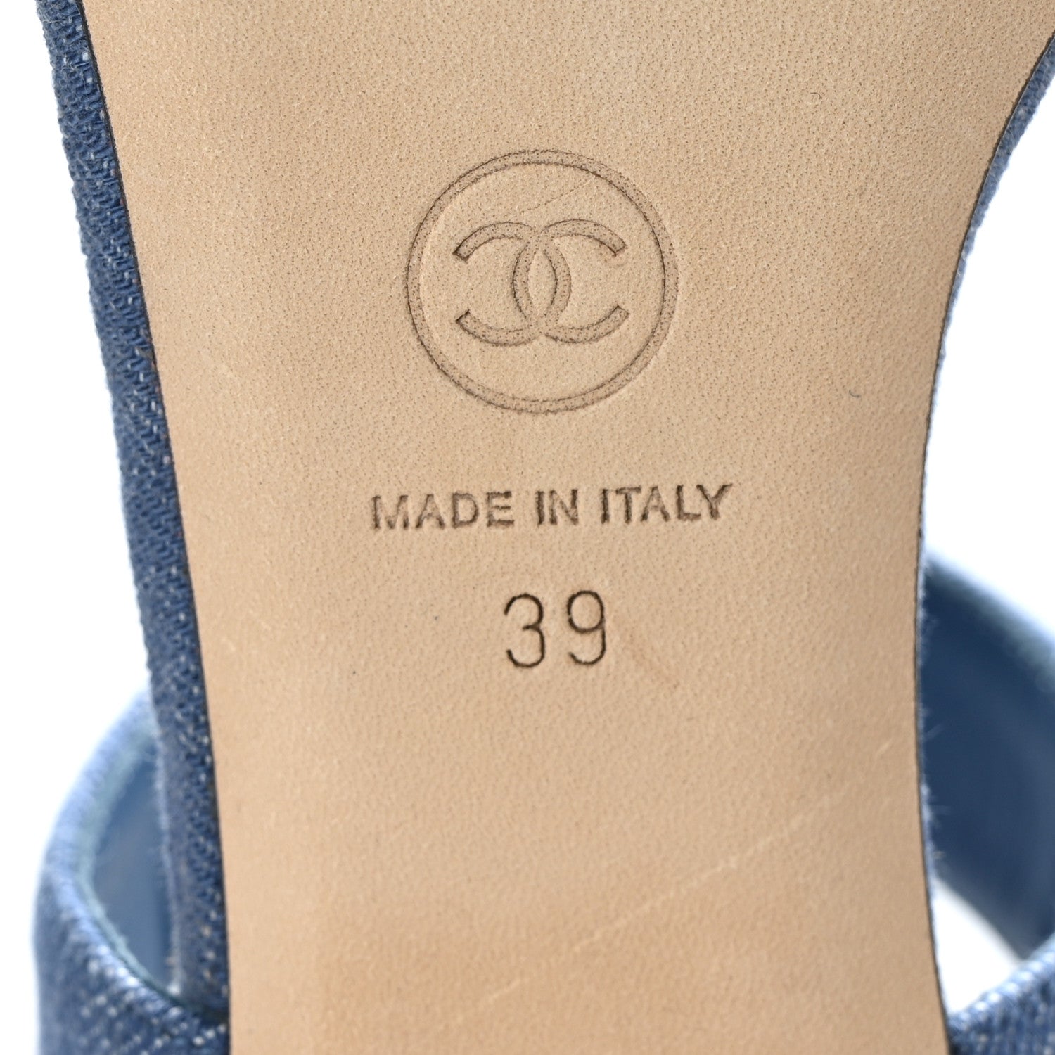 Chanel Denim Chain Sandals 39 Blue 8 of 9