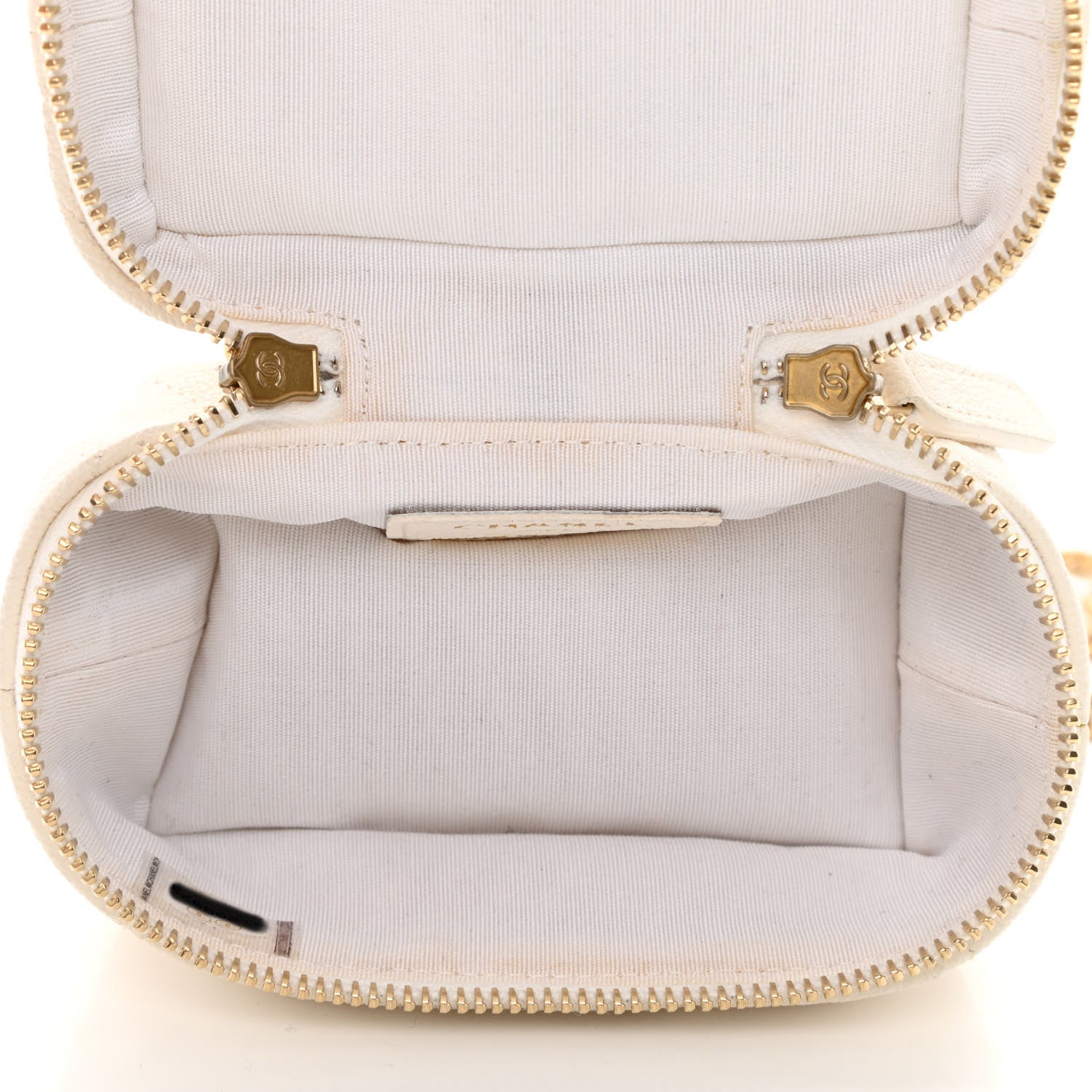 Chanel Caviar Quilted Mini Top Handle Vanity With Chain White 5 of 11