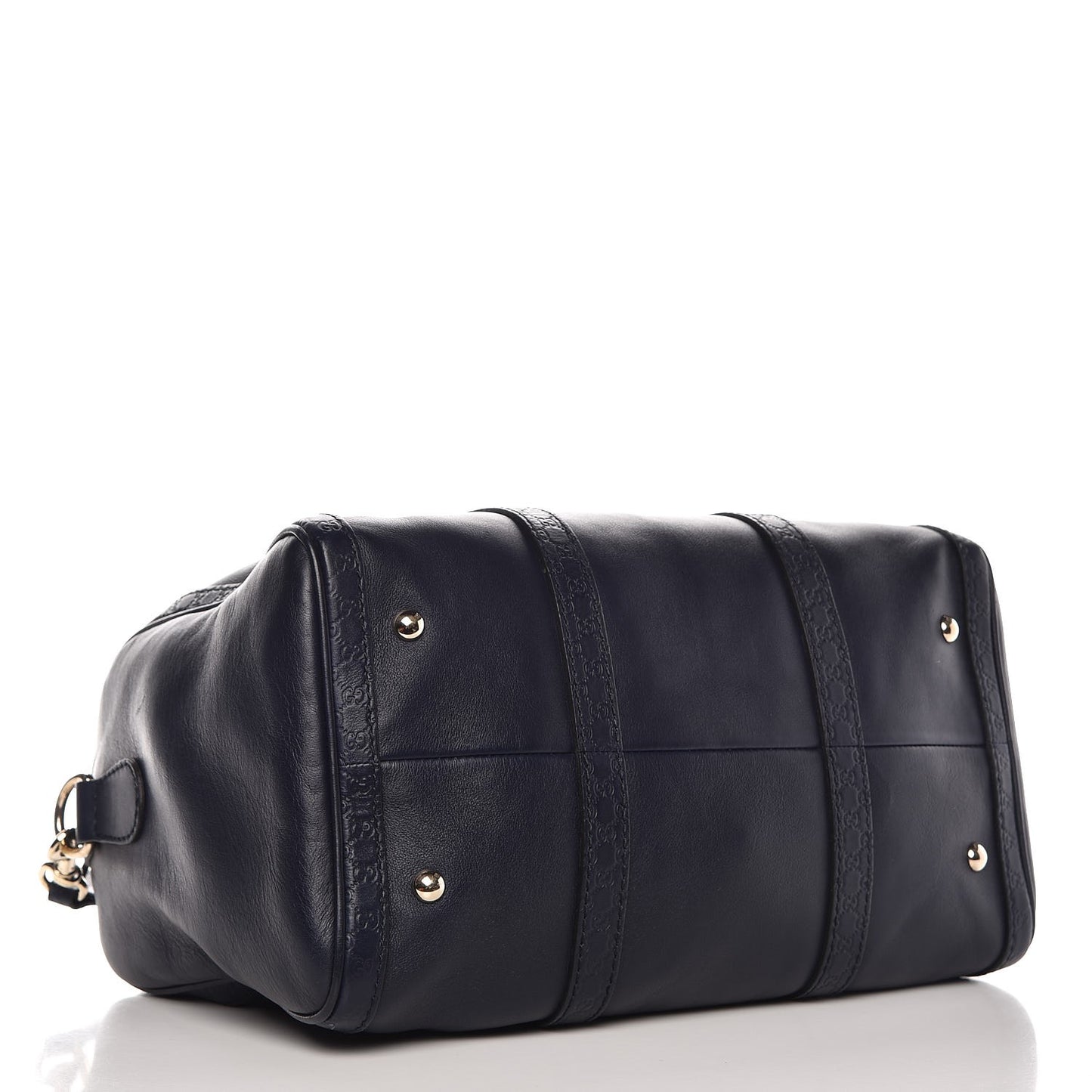 Calfskin Microguccissima Trim Medium Joy Boston Navy Blue