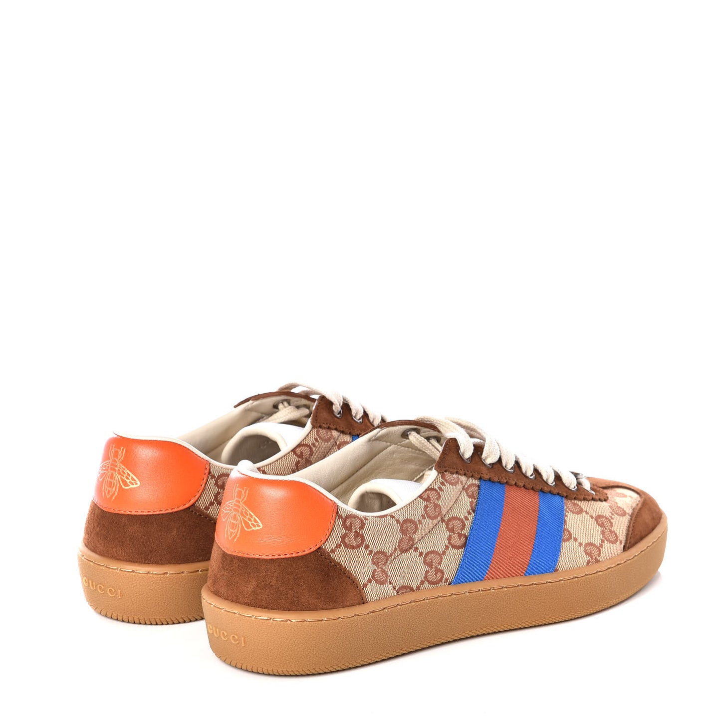 GG Monogram Suede Web Mens G74 Sneakers 6.5 Beige Ruggine Cuir