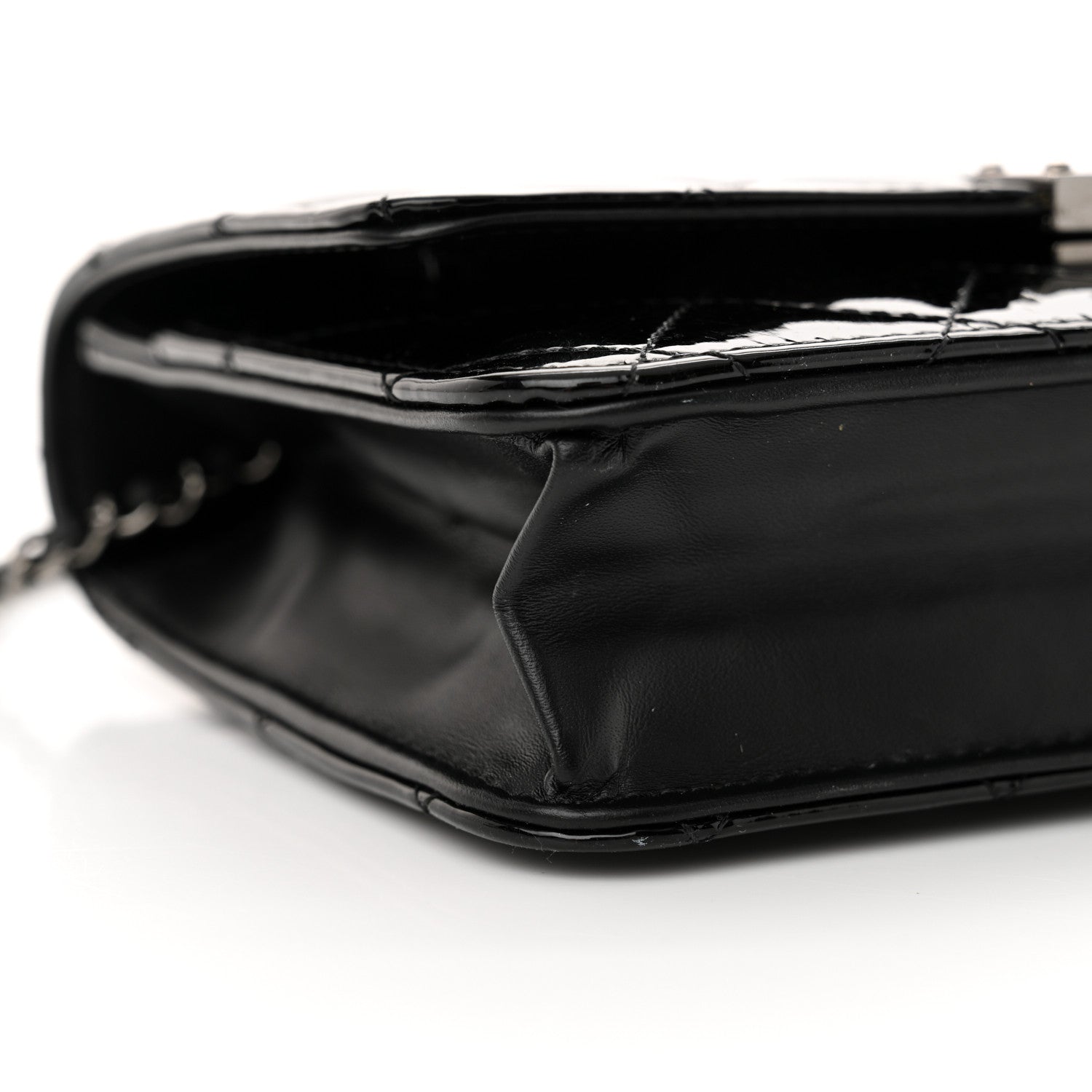Chanel Patent Quilted Golden Class Wallet on Chain WOC Black 10 of 11