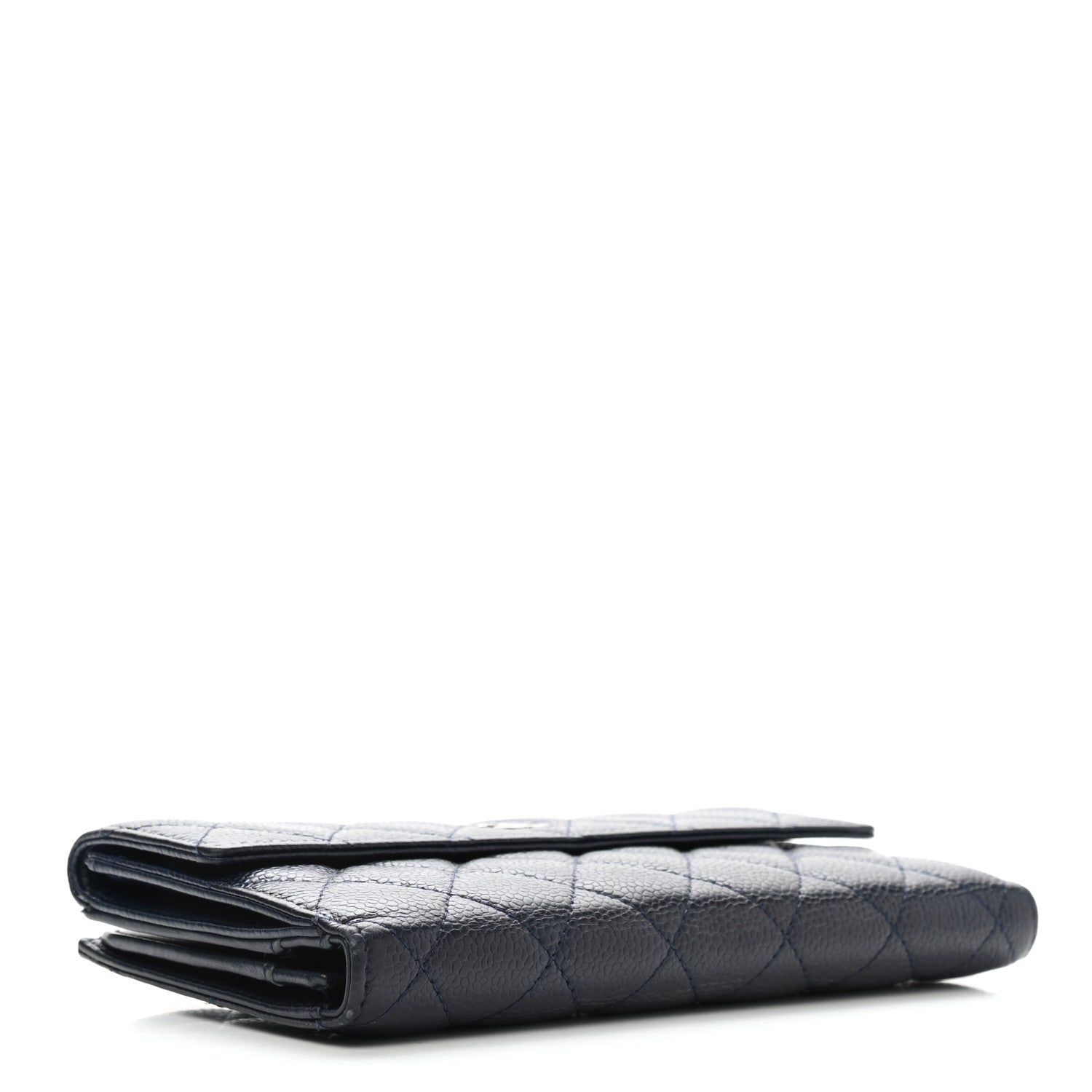 Chanel Caviar Quilted CC Long Double Wallet Navy 4 of 12