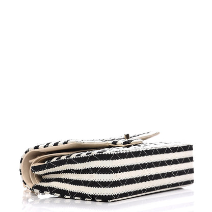 Chanel Jersey Quilted Medium Coco Sailor Flap Black White 4 of 8