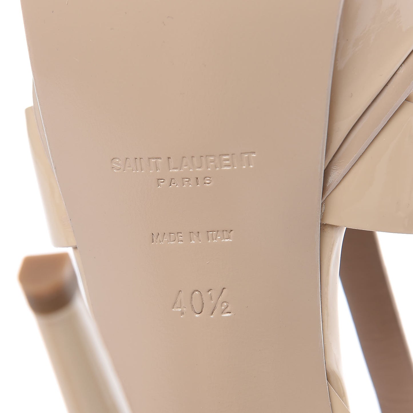 Patent Tribute 105 Platform Sandals 40.5 Nude Powder