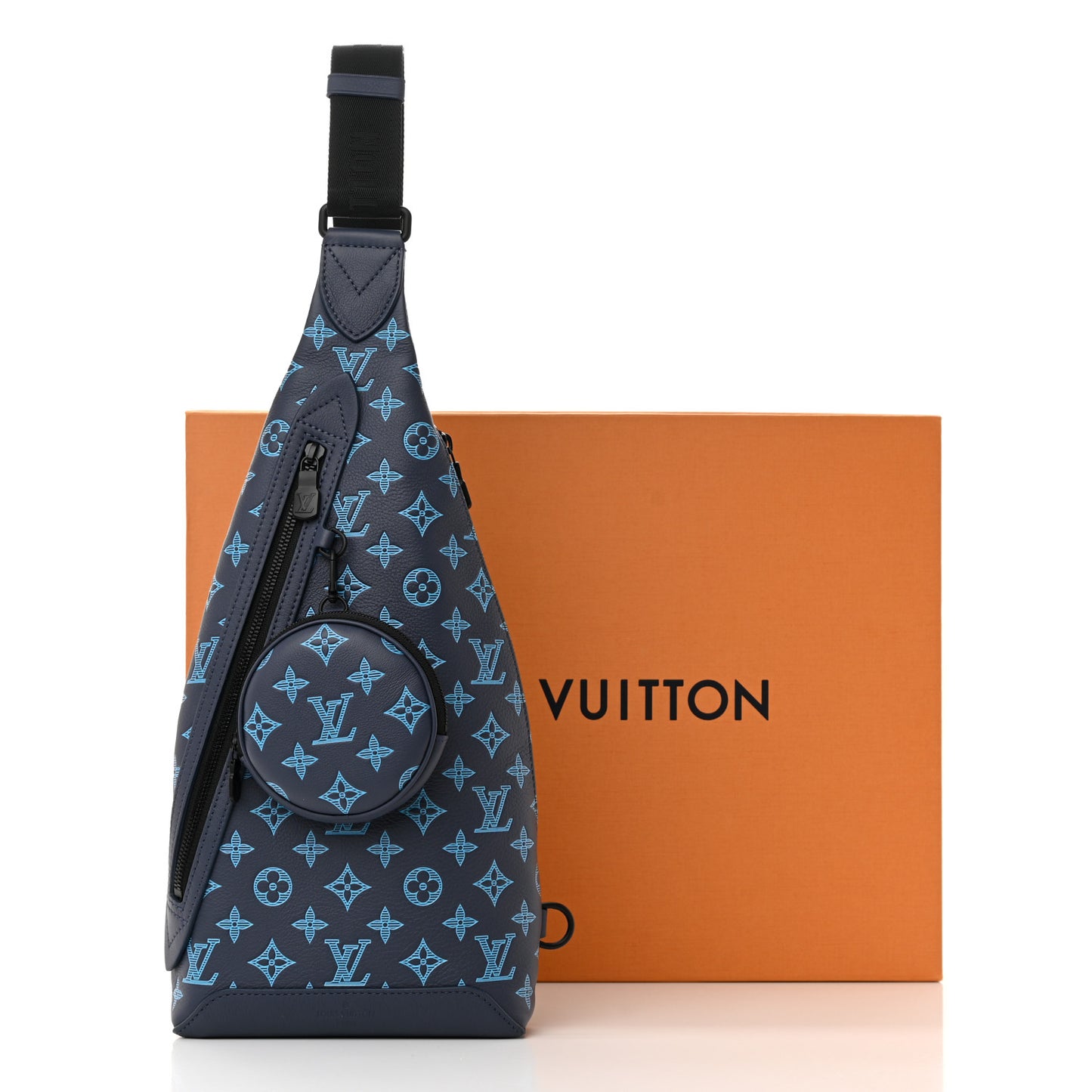 Monogram Shadow Duo Slingbag Navy River Blue