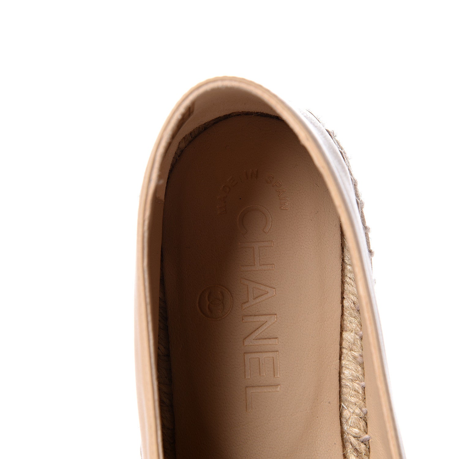 Chanel Lambskin CC Espadrilles 37 Beige Black 8 of 11