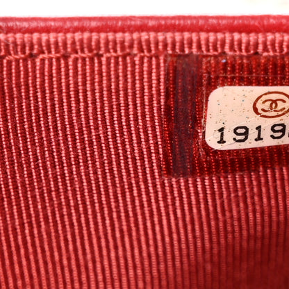 Chanel Lambskin Quilted Wallet On Chain WOC Red 8 of 12