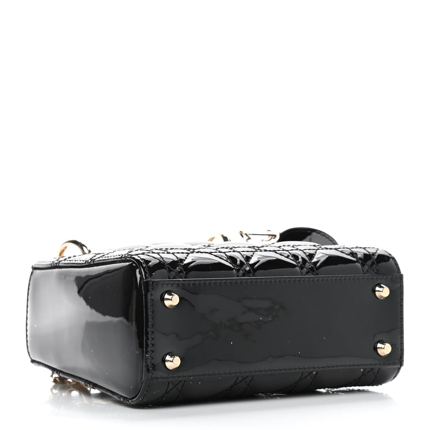 Patent Cannage Mini Lady Dior Black