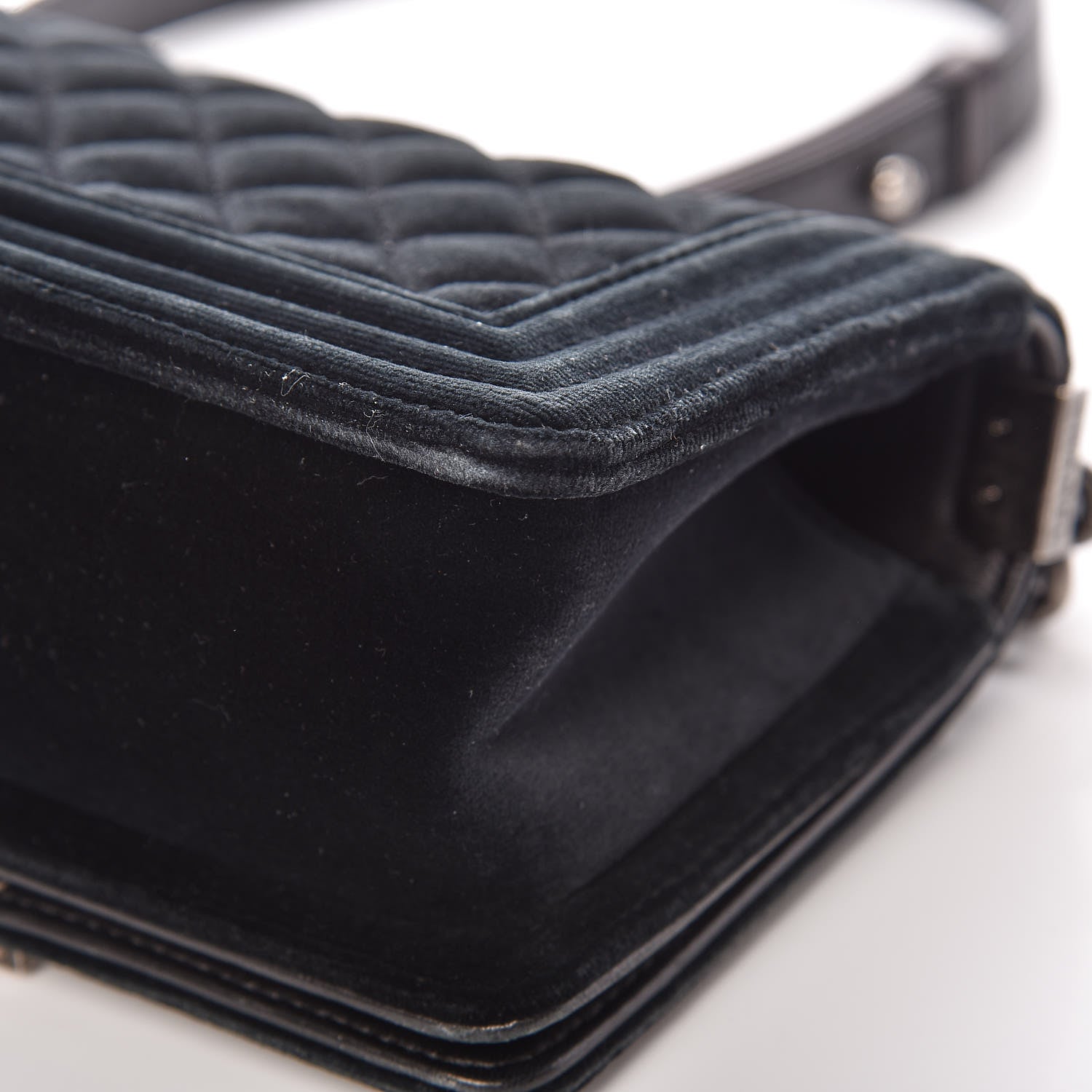 Chanel Velvet Quilted Small Boy Flap Black 11 of 15