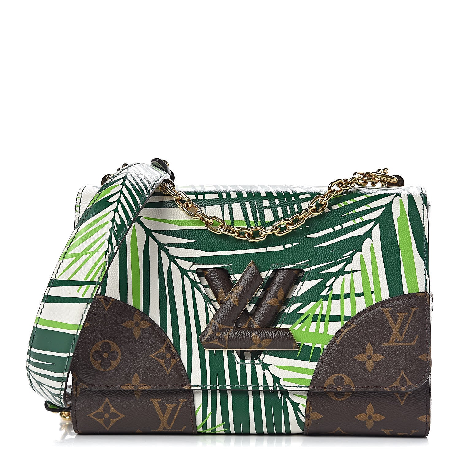 Louis Vuitton Monogram Palm Twist Shoulder Bag MM Vert White 1 of 10