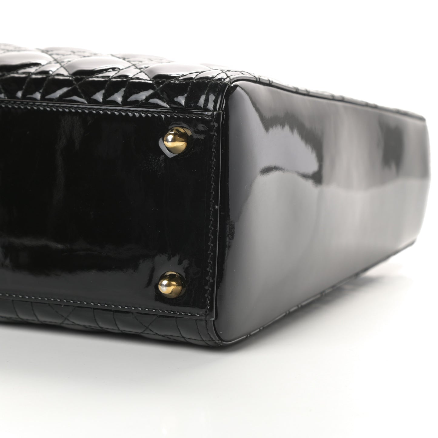 Patent Cannage Large Lady Dior Black