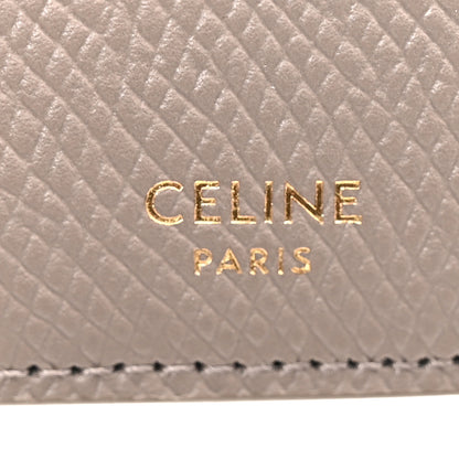 Celine Grained Calfskin Zipped Card Holder Pebble 6 of 7