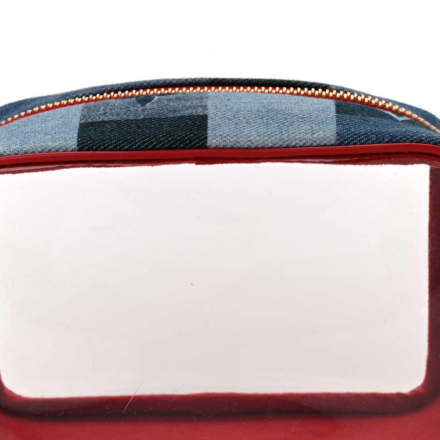Louis Vuitton Denim Damier Monogram Patchwork PVC Beach Pouch Blue Rouge 8 of 10