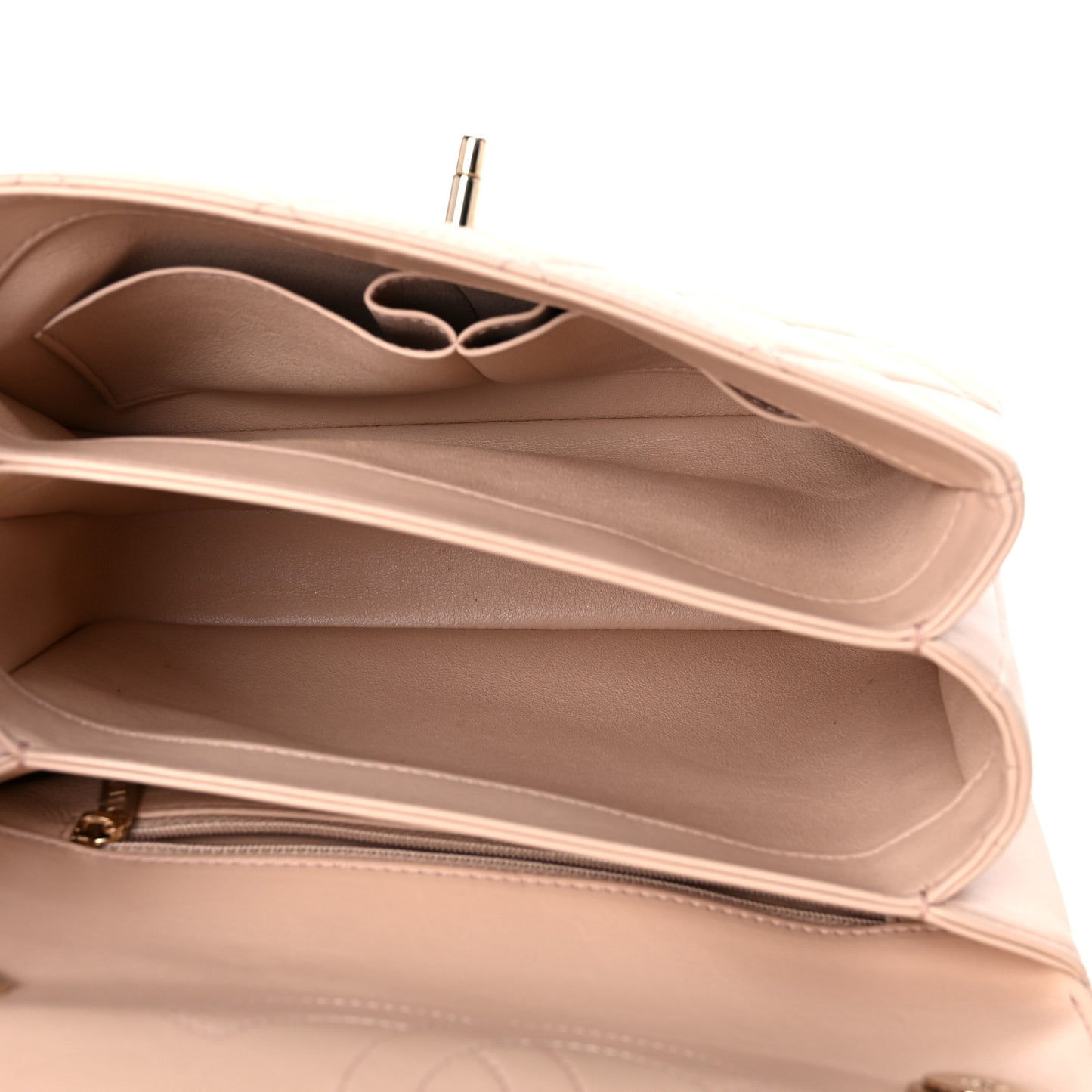 Lambskin Quilted Small Trendy CC Dual Handle Flap Bag Beige