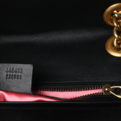 Gucci Velvet Matelasse Small GG Marmont Shoulder Bag Black 9 of 10