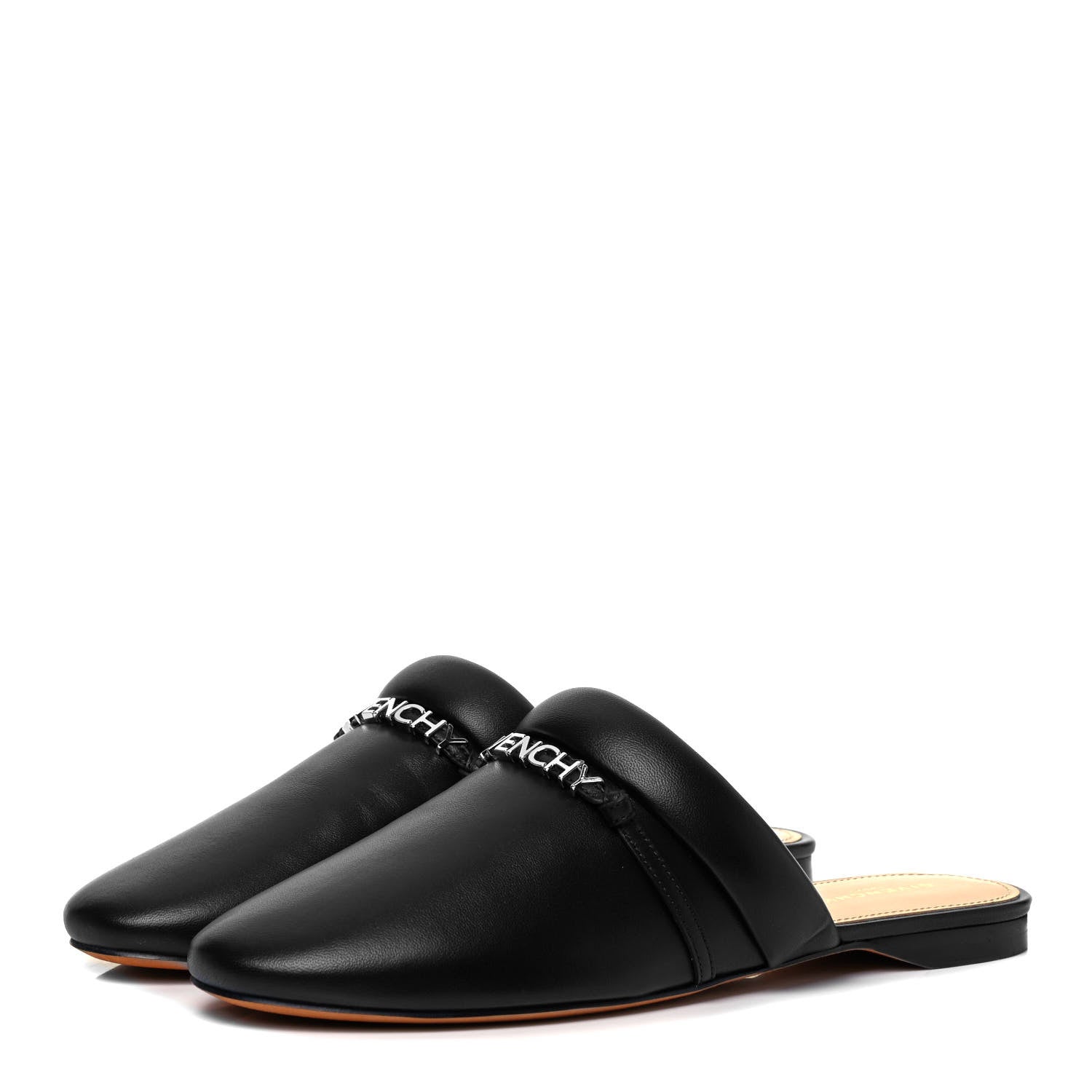 Givenchy Lambskin Elba Logo Mule Slippers 38 Black 3 of 9