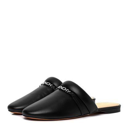 Givenchy Lambskin Elba Logo Mule Slippers 38 Black 3 of 9