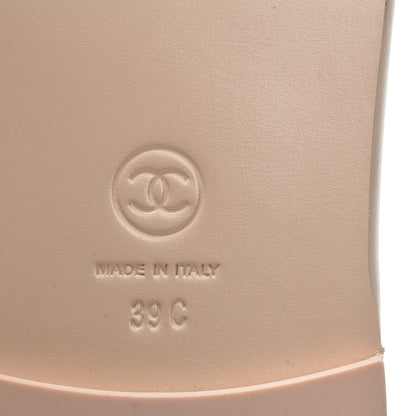 Chanel Patent Calfskin CC Slip On Mules 39 Beige 6 of 8