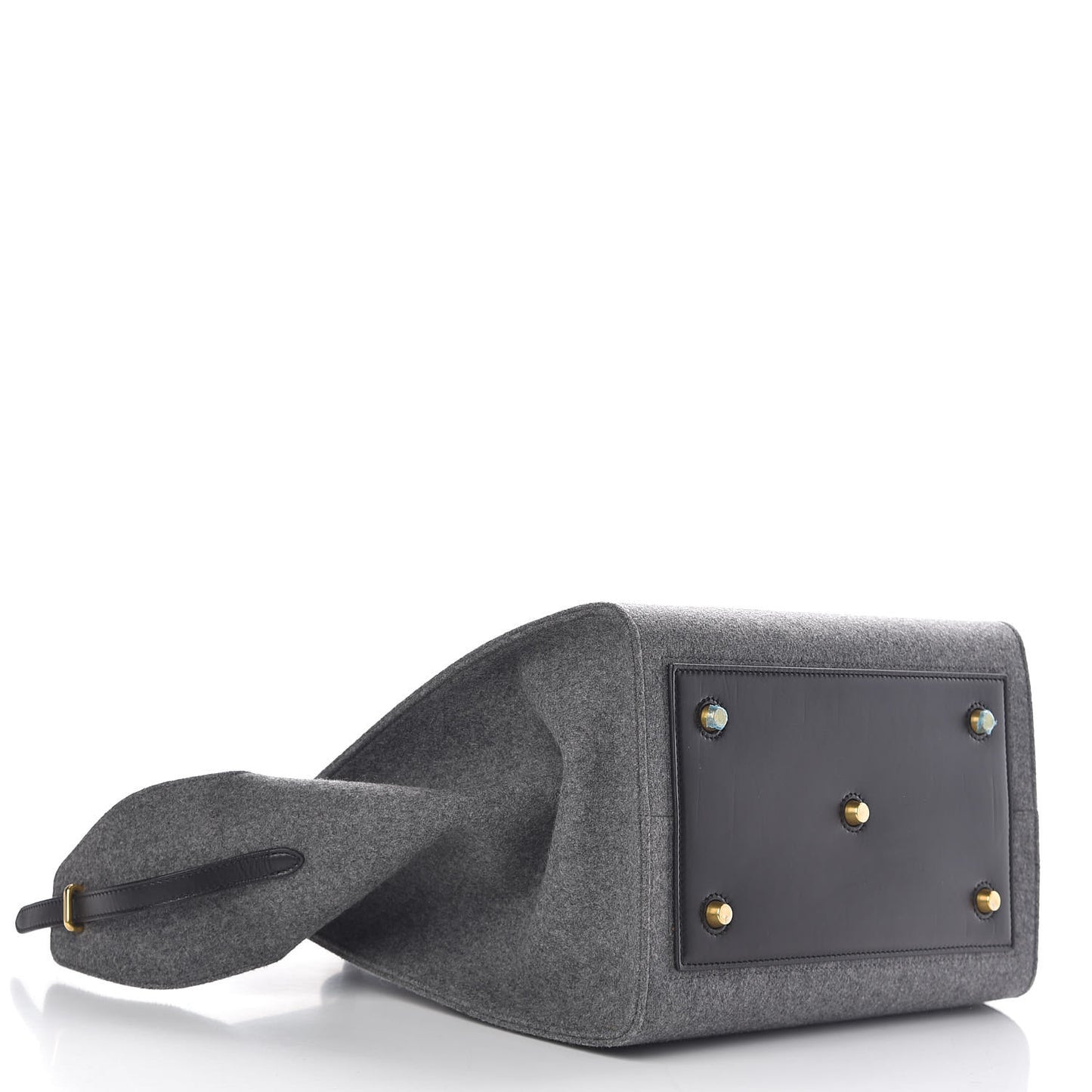 Felt Calfskin Large Tie Knot Tote Grey Black
