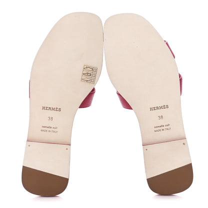 Hermes Epsom Oran Sandals 38 Rose Magenta 5 of 8
